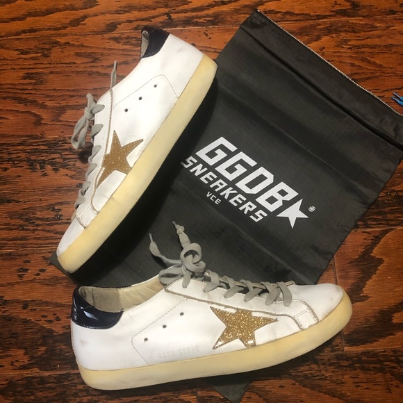 Golden Goose Shoes Golden Goose Superstar White Gold Glitter Size 39 Poshmark